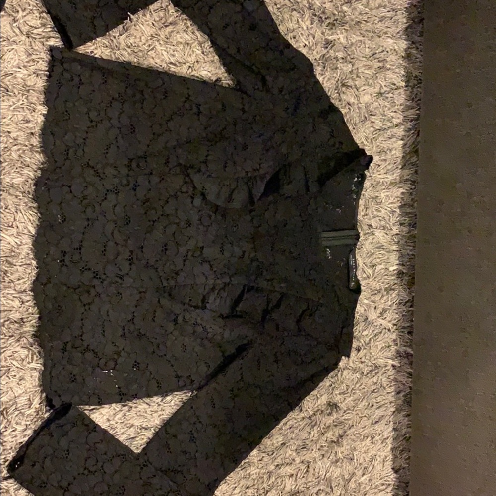 Zara size large black lace top